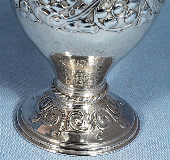 An Edwardian Arts & Crafts silver goblet, by Omar Ramsden & Alwyn Carr, Height 145mm, weight 7.6oz/237grms